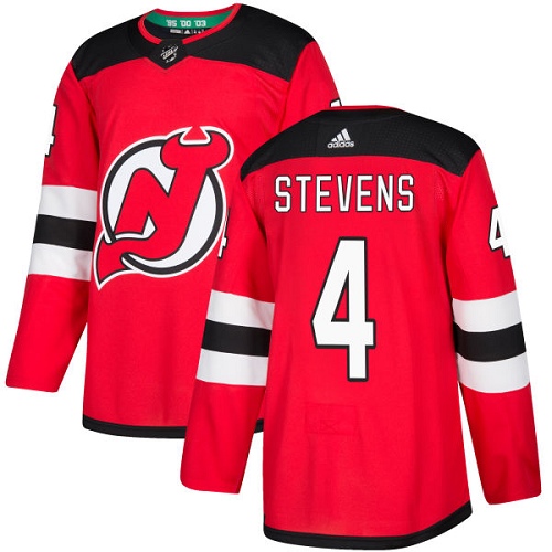 Adidas Men New Jersey Devils #4 Scott Stevens Red Home Authentic Stitched NHL Jersey->new jersey devils->NHL Jersey